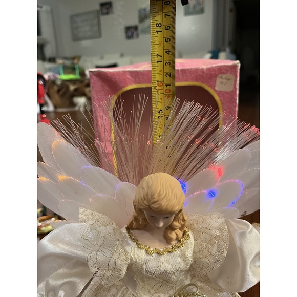 Fiber Optic Light Up Color Changing Angel Christmas Tree Topper Table Decor Vtg - Picture 10 of 12